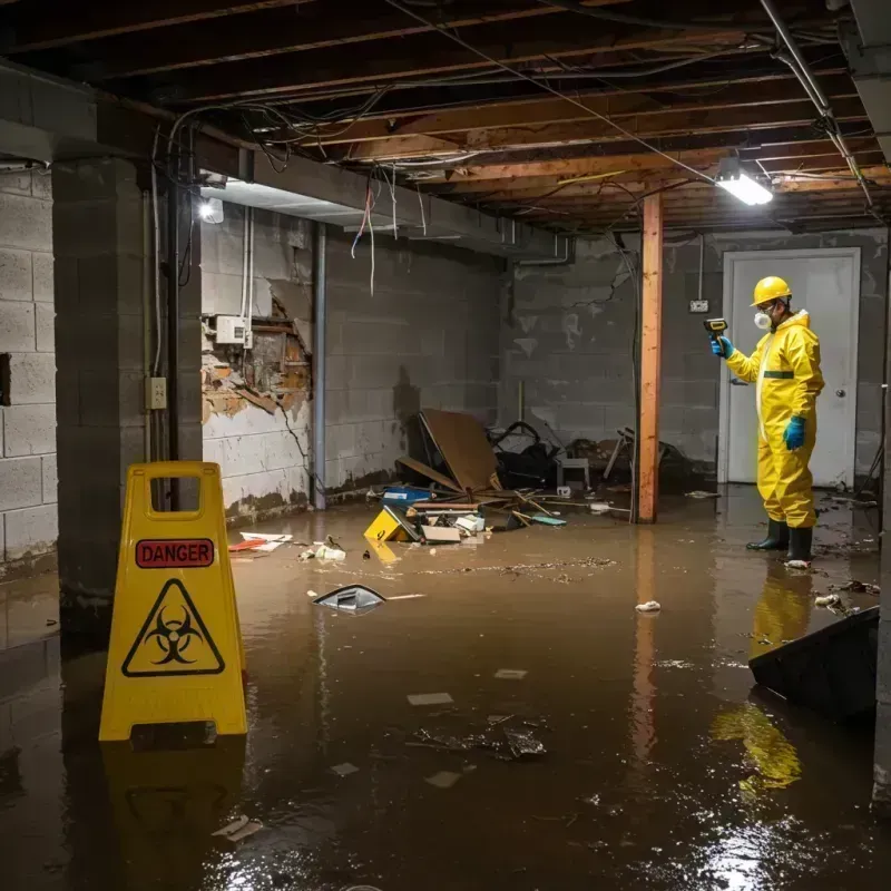 Flooded Basement Electrical Hazard in Wade, MS Property